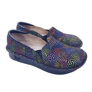 Alegria Deb Clogs Multicolor Rainbow Slip On Shoes Women's Size EU 35 / US 5-5.5